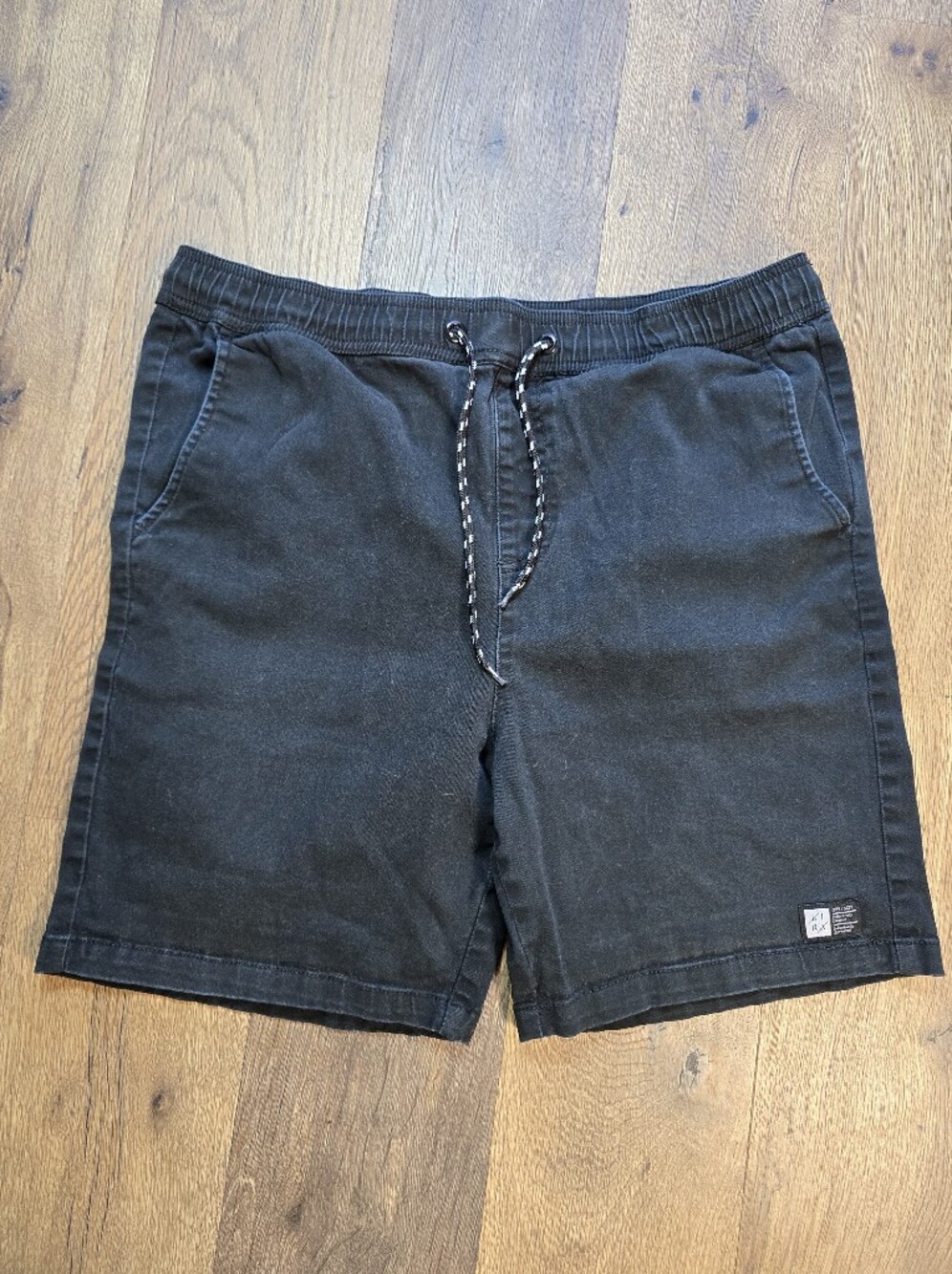 LIRA Faded Black Casual Drawstring Shorts